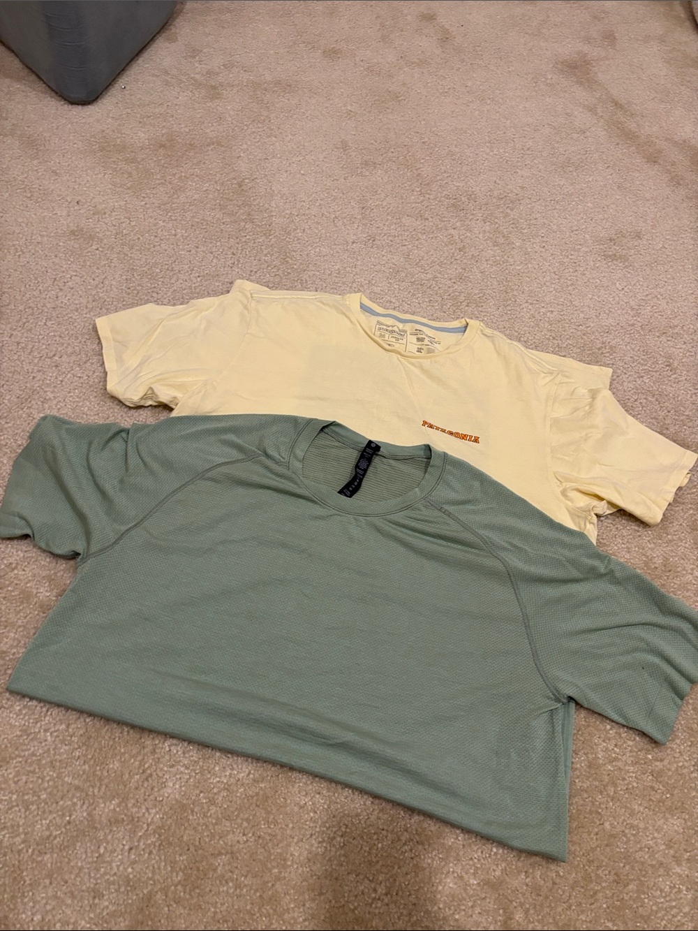 Patagonia Butter Yellow Short-Sleeve Tee and Lululemon Shirt